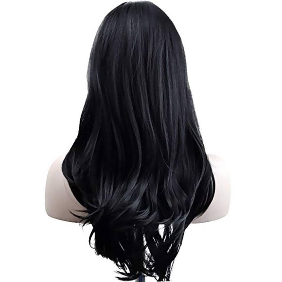 ? Akstore Wavy Curly Hair Women Black 28 inch Fashion Cosplay Wig Cap